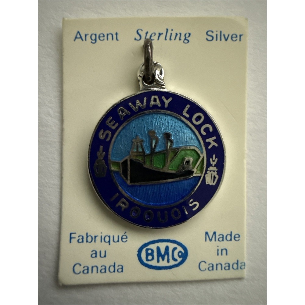 Vintage Sterling SEAWAY LOCK IROQUOIS SHIP Charm BMCO STERLING Ontario Canada